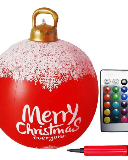 24 Inch Inflatable Christmas Balls New Years Christmas Ornaments with Lights PVC Giant Inflatable Christmas Balls Holiday Decor