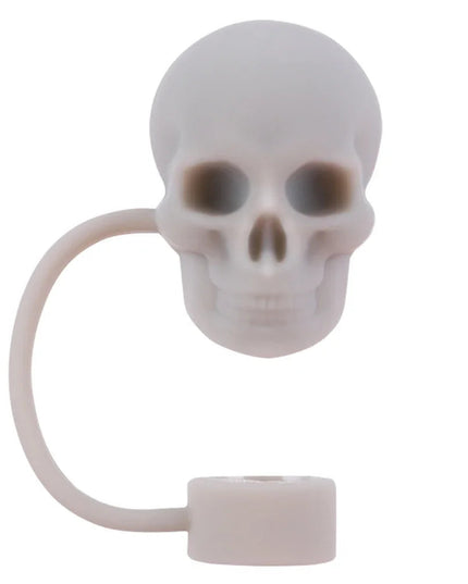 Silicone Cute Skull Straw Covers 10mm Skull Shape Straw Caps Reusable Halloween Skull Straw Toppers for Stanley 30&40 Oz Tumbler