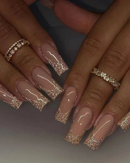 Fashion Colorful Butterfly False Nail Tips With Designs French Coffin Manicure Middle Long Ballerina Fake Nails Set Press on Nai