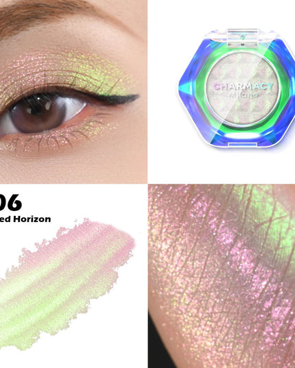 CHARMACY Multichrome Eyeshadow Palette 8 Colors Shimmer Waterproof Long-lasting Professional Eye Shadow Cosmetic Makeup