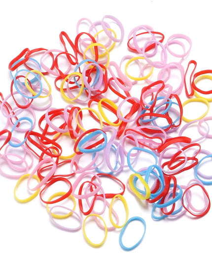 500Pcs Colorful Small Disposable Hair Bands Scrunchie Girls Elastic Rubber Band Ponytail Holder Hair Accessories Hair Ties