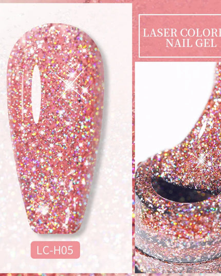 LILYCUTE 7ml Holographic Glitter Gel Nail Polish Spring Color Sparkling Sequins Soak Off UV LED Varnish Nail Art Decoration