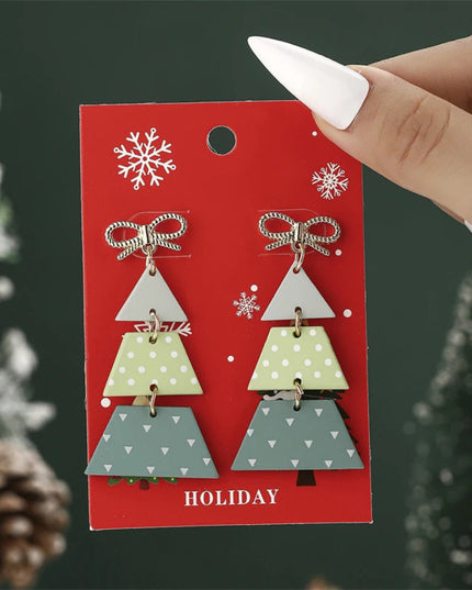 Christmas Drop Earrings For Women Shiny Rhinestone Santa Claus Xmas Tree Snowman Elk Snowflake Long Tassel Dangle Earring Gifts