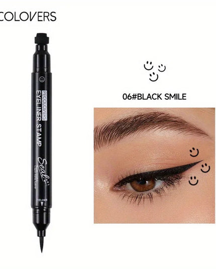 7 Styles Eyeliner Stamp Pen Red Black Liquid Eyeliner Pen Double-ended Lazy Eye Liner Pencil Fast Drying Waterproof Eye Makeup