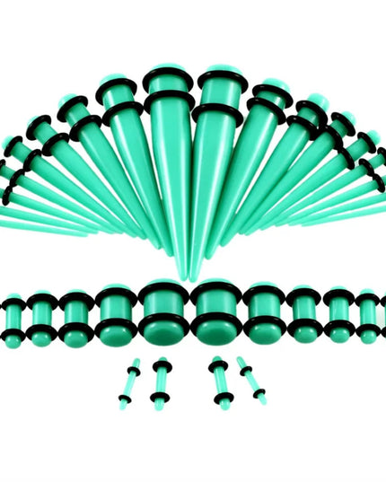 36pcs-54pcs 14G-00G Acrylic Ear Plugs and Tunnels Ear Gauges Stretching Kits Ear Dilations Piercing Body Jewelry