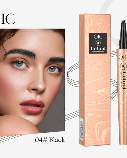 4 Splitted Head Eyebrow Pencil Long-lasting Waterproof High Pigmented Easy Applying Liquid Eyebrow Pencil Natural Looking Brows
