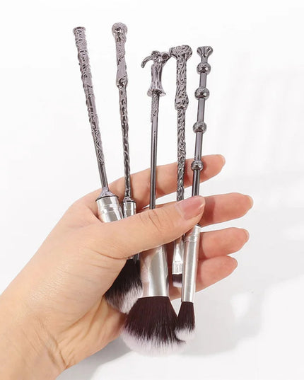 5pcs Magic Wand Metal Handle Makeup Brushes Professional Cosmetics Tools Eyeshadow Powder Foundation Brush For Women Girl Gift