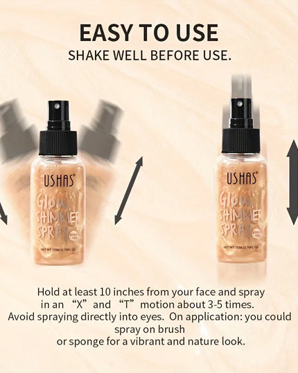 USHAS 4 Color Body Liquid Highlighter Facial Contour Brightening Makeup Long Lasting Sequin Illuminating Moisturizing Highlight