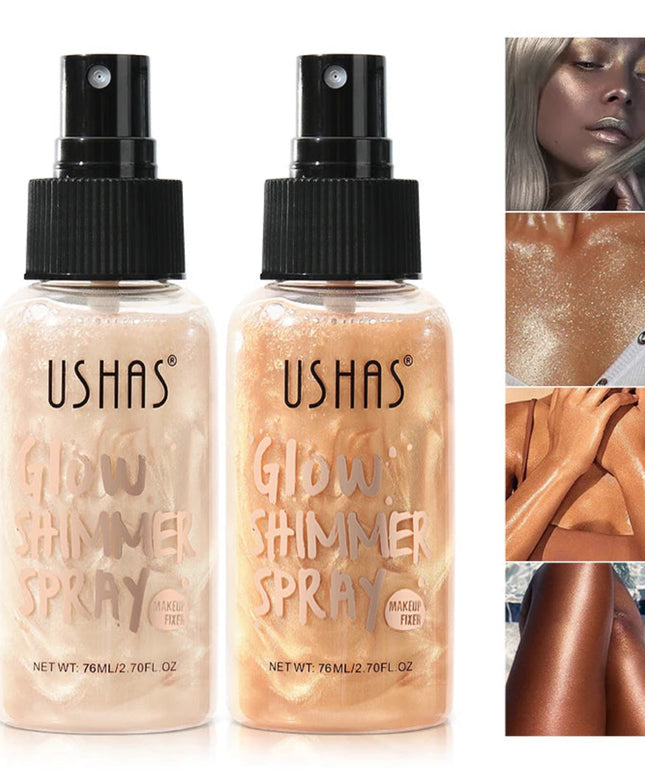 USHAS 4 Color Body Liquid Highlighter Facial Contour Brightening Makeup Long Lasting Sequin Illuminating Moisturizing Highlight