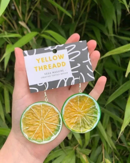 New Fashion Fruit Transparent Pearl Colored Lemon Earrings Y2k Women's Creative Jewelry