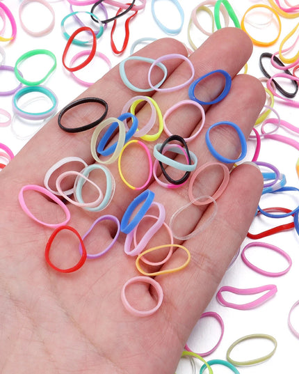 500Pcs Colorful Small Disposable Hair Bands Scrunchie Girls Elastic Rubber Band Ponytail Holder Hair Accessories Hair Ties