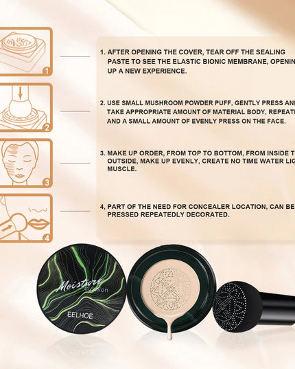 EELHOE Mushroom Head Air Cushion BB Cream Waterproof Moisturizing Face Cosmetics Brightening Makeup Base Magic Cream Foundation