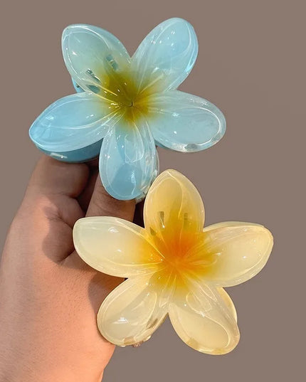 New Hawaiian Gradient Hair Clips Women Flower Hair Claws Shark Hairpins Vacation Beach Style Hairpins Hair Accessories