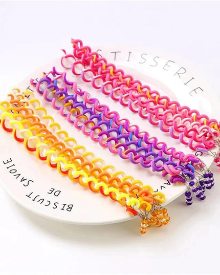 6pcs/lot Rainbow Color Cute Girl Curler Hair Braid Hair Styling Tools Hair Roller Braid Maintenance The Princess Hair Accessory