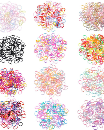 500Pcs Colorful Small Disposable Hair Bands Scrunchie Girls Elastic Rubber Band Ponytail Holder Hair Accessories Hair Ties