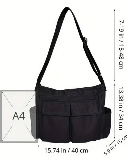 Women's School Messenger Bags For Women Shoulder Ladies Designer Handbag Solid Large Capacity Casual Canvas Shoulder Female Bags