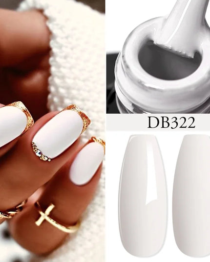 7ml Snowflake Gel Nail Polish UV LED Semi Permanent Milky White Pink Glitter Snow Sequins Gel Nails Art Design Varnish Manicure