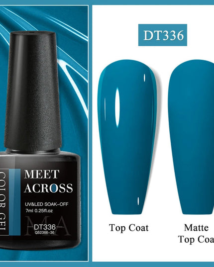 MEET ACROSS 7ml Fluorescent Neon Gel Nail Polish Sparky Semi Permanent Soak Off Nail Art UV LED Gel Varnish For Manicure