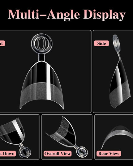 600pcs/Boxed Ultra Short French False Press On Acrylic Nails Tips Almond Square Traceless Manicure Salon Home DIY Fake Nail