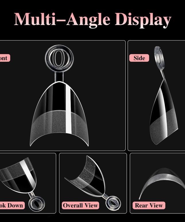 600pcs/Boxed Ultra Short French False Press On Acrylic Nails Tips Almond Square Traceless Manicure Salon Home DIY Fake Nail