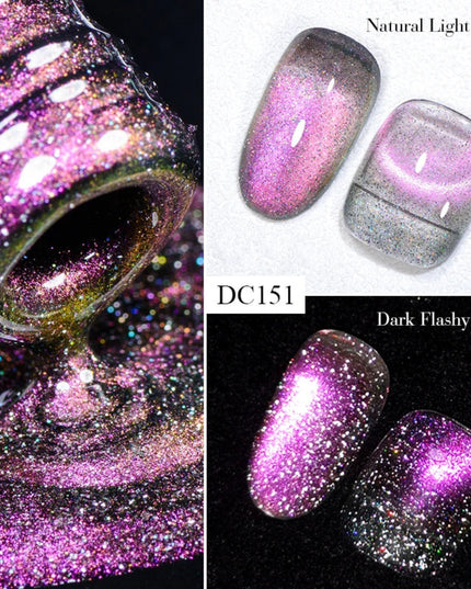 Mtssii 7ml 9D Neon Rainbow Glass Cat Magnetic Gel Nail Polish Double Light Sparkling Glitter Soak Off Varnis Semi Permanent Nail