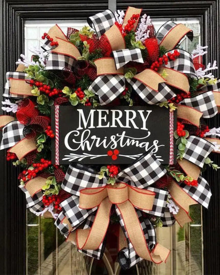 Christmas Holiday Art Wreath Decorative Artificial Wreath Festival Theme Multifunctional Party New Year Decor Prop New Year Gift