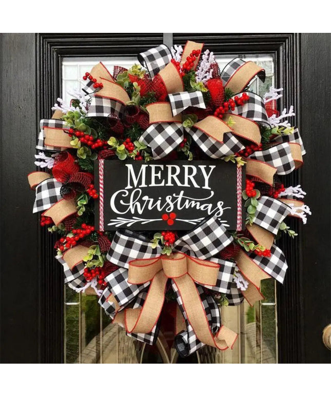 Christmas Holiday Art Wreath Decorative Artificial Wreath Festival Theme Multifunctional Party New Year Decor Prop New Year Gift