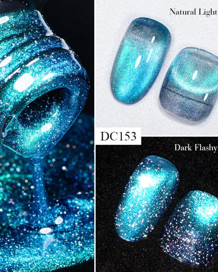 Mtssii 7ml 9D Neon Rainbow Glass Cat Magnetic Gel Nail Polish Double Light Sparkling Glitter Soak Off Varnis Semi Permanent Nail