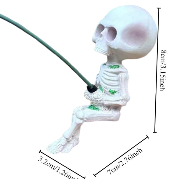 Spooky Halloween Skeleton Figurines with Fish Design - Perfect Halloween Decor for Your Home or Office Desk