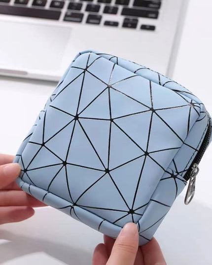 Sanitary Napkin Storage Bag,Leather Waterproof Feminine Period Bag with Zipper for Teen Girls Women,Small Makeup Pouch,Wallet
