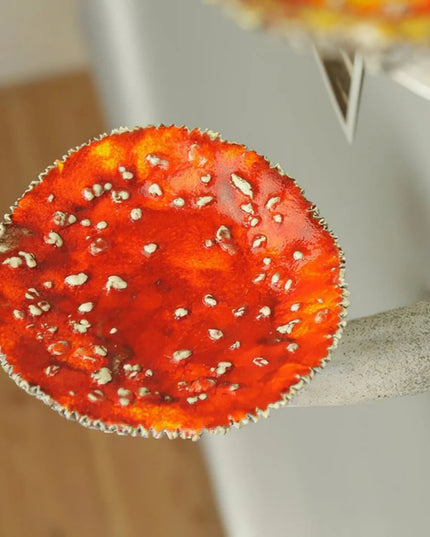 7/10/13cm Resin Amanita Shaped Floating Shelf Wall Mounted Mushroom Hanging Shelf Halloween Decor Keys Holder Home Ornaments