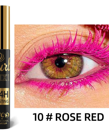 Vibrant Rainbow Color Mascara - 11 Waterproof Shades, Long-Lasting Curl Extension, Ink Formula for Dual-Eyeliner Effect - Quick