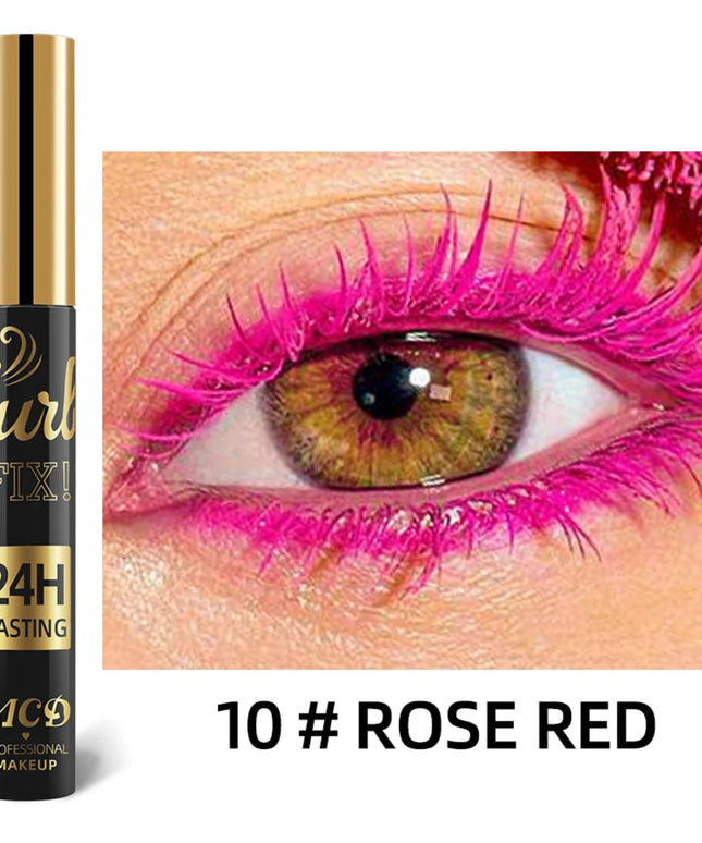 Vibrant Rainbow Color Mascara - 11 Waterproof Shades, Long-Lasting Curl Extension, Ink Formula for Dual-Eyeliner Effect - Quick
