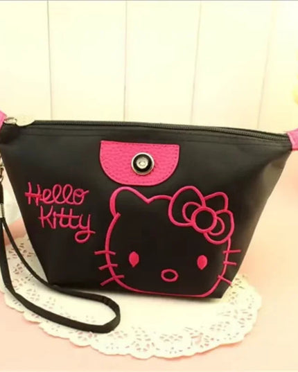 Sanrio Hello Kitty Makeup Bag Pen Bag Girl Storage Bag Cartoon Kawaii Large Capacity Waterproof PU Handbag Gift