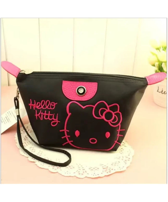 Sanrio Hello Kitty Makeup Bag Pen Bag Girl Storage Bag Cartoon Kawaii Large Capacity Waterproof PU Handbag Gift