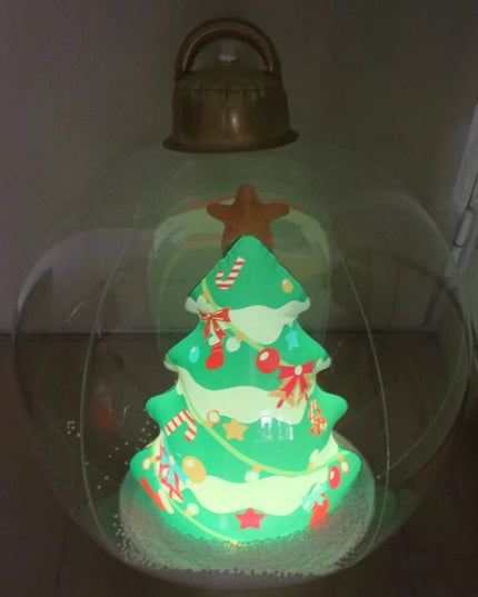 24 Inch Inflatable Christmas Balls New Years Christmas Ornaments with Lights PVC Giant Inflatable Christmas Balls Holiday Decor