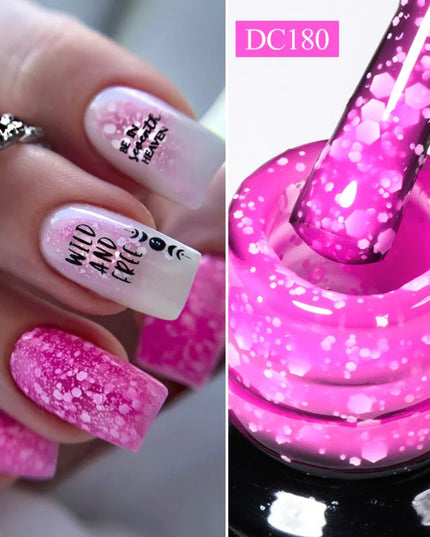 Mtssii Reflective Fluorescent Gel Nail Polish Glitter Gel Polish Neon Semi Permanent Varnish Soak Off UV Gel Sparkling Nail Art