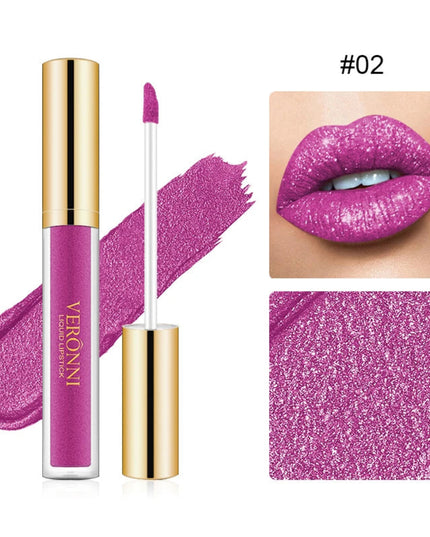 15 Color Glitter Liquid Lipsticks Shimmer Shiny Lipgloss Pearlescent Lip Tint Waterproof Long Lasting Matte Diamond Lips Glaze