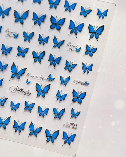 Hot Stamping Butterfly Jelly 5D Nail Art Sticker Shiny Charming Glitter Red Green Soft Self Adhesive Decoration Manicure Decal