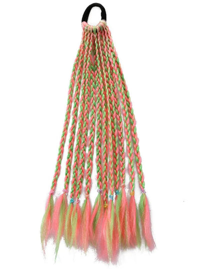 1 PCS New Girls Dirty Braids Colorful Twist Tie Wigs Ponytail Kids Hair Accessories Headbands Rubber Bands Princess Headwear