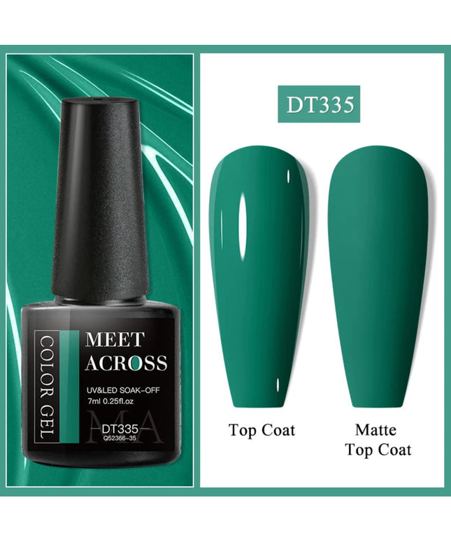 MEET ACROSS 7ml Fluorescent Neon Gel Nail Polish Sparky Semi Permanent Soak Off Nail Art UV LED Gel Varnish For Manicure