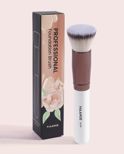 MAANGE 2PCS Foundation Makeup Brush Set Flat Angled Kabuki Powder Blush Brush For Liquid Soft Bristles Cosmetic Makeup Tools