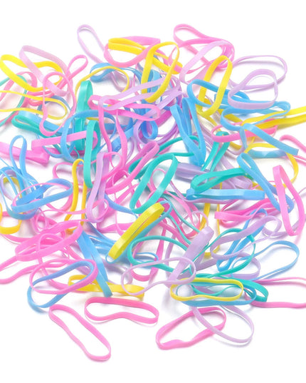 500Pcs Colorful Small Disposable Hair Bands Scrunchie Girls Elastic Rubber Band Ponytail Holder Hair Accessories Hair Ties