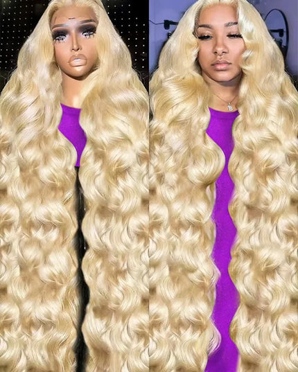 40Inch 613 Body Wave Blonde 13x6 Hd Lace Frontal Human Hair Wig Brazilian Color Water Wave Lace Front Wig For Women 250% Density