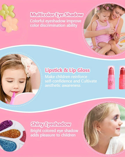 Princess Make Up Bag Play House Toy Girls, Eye Shadow Makeup Cosmetics Box, Birthday Christmas Gift for Kids Party Cosplay