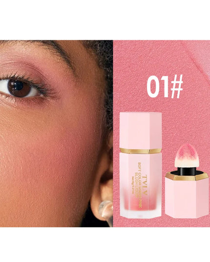 TVLV 4 Colour Matte Liquid BlushEasy to apply long lasting waterproof blush sponge brush head