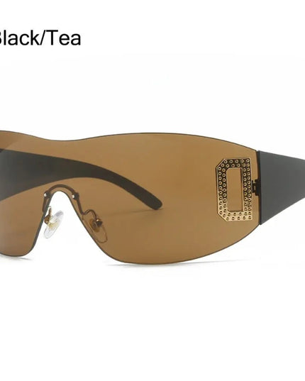 Luxury Y2K One Piece Sunglasses Women Brand Designer New Punk Sports Sun Glasses Men Goggle Shades UV400 Fashion Letter Eyewear