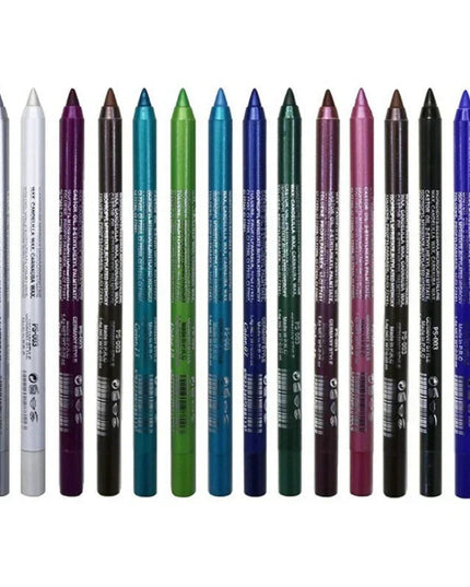 14-Color Eyeliner Pencil Long Lasting Smokey Punk Style Eye Liner Pen Waterproof High Pigmented Pearly Shimmer Eyeshadow Stick