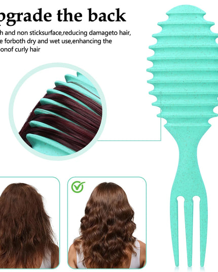 Curling Brush, Unisex, Shaping and Styling Curling Brush for Long/Wavy/Damaged Hair, Blue