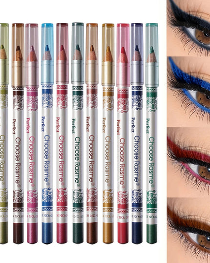 12-piece highly pigmented shiny and matte eyeliner set | No clumping, non-irritating | Suitable for parties and everyday makeup